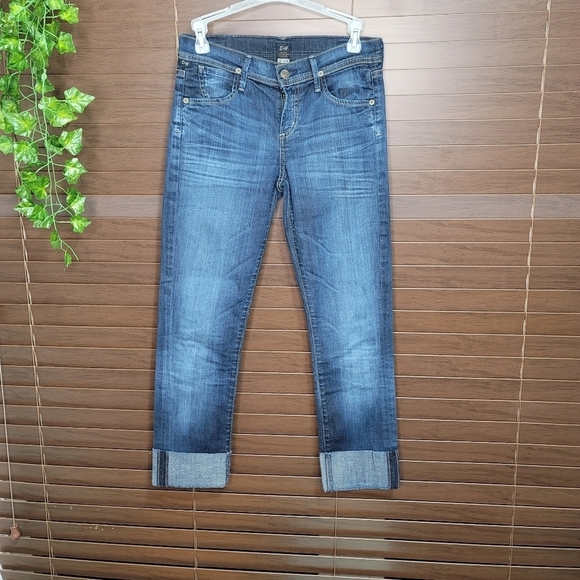 Citizens Of Humanity Denim - Citizens Of Humanity Dani Cropped Straight Leg Cuffed Jeans Women's Size 25